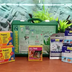 Zestawy testów paskowych do akwarium: Tropical NO₂, NO₃, pH oraz Tetra PO₄, KH, 6in1.